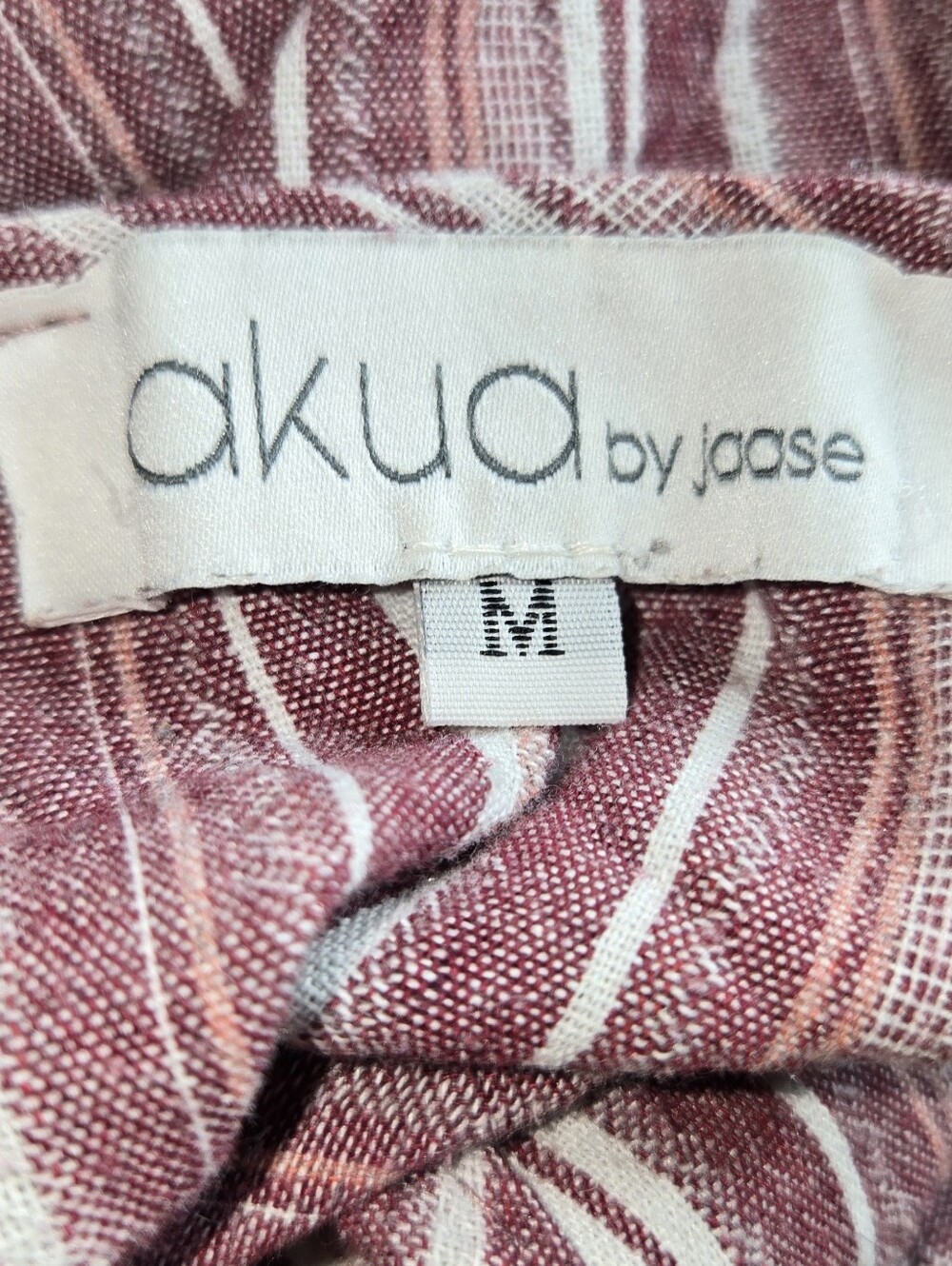 100% Cotton Akua By Jaase Striped Sleeveless V-Neck Jumpsuit in Mauve Pink - Picture 2 of 9